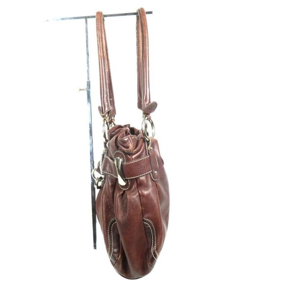 B. Makowsky Shoulder Bag Women Purse Leather Hobo Lined Pockets Brown Boho - Picture 4 of 7